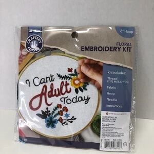 ArtSkills/ Crafter's Closet/Floral Embroidery Kit/ I Can't Adult today kit NWT